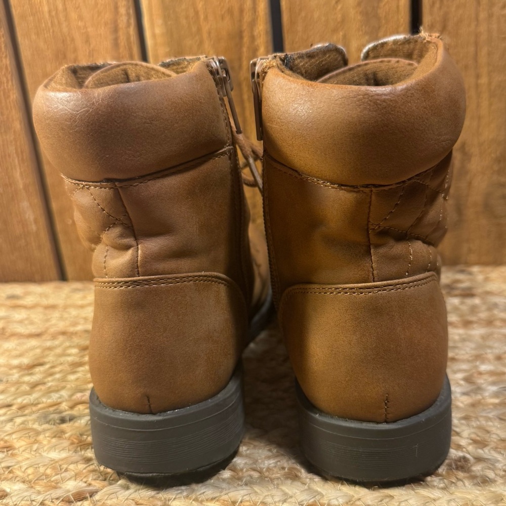 Girl’s Tan Lace-Up Boots - Picture 5 of 6